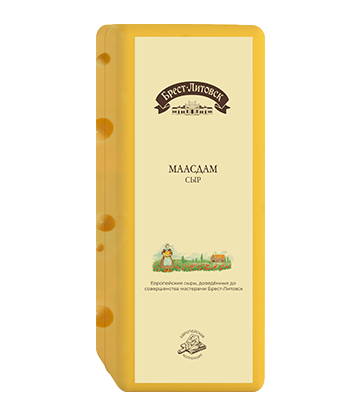 Сыр полутвердый "Брест-Литовск Маасдам" 