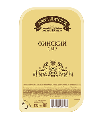 Сыр полутвердый "Брест-Литовск Финский" слайсер
