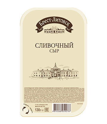 Сыр полутвердый "Брест-Литовск Сливочный" слайсер